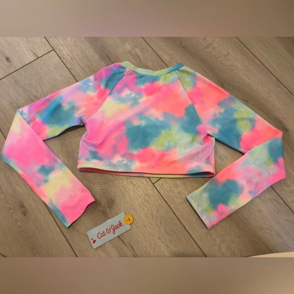 Cat & Jack Pastel Tie-Dye Ribbed Top